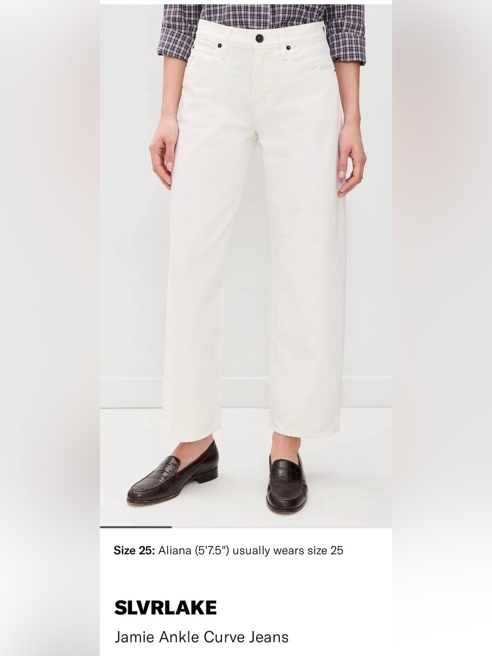 SLVRLAKE Cream Jamie Ankle Curve Jeans